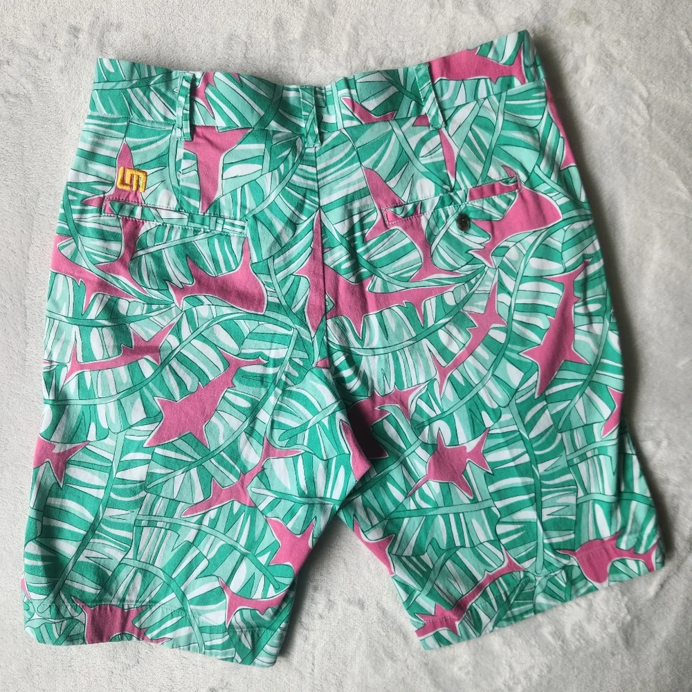 Loudmouth‎ Men’s Shorts Sz 32 Shark Print Golf - Picture 2 of 6